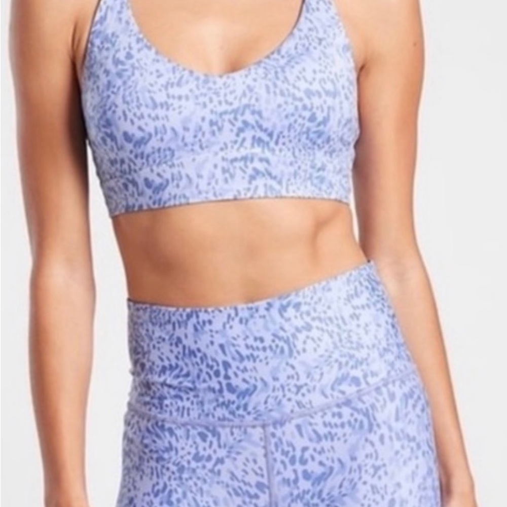 Athleta Lavender/Blue Printed Athletic Set